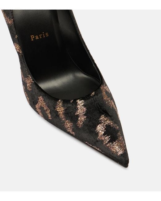 Christian Louboutin Black Miss Z Leopard-Print Velvet Pumps