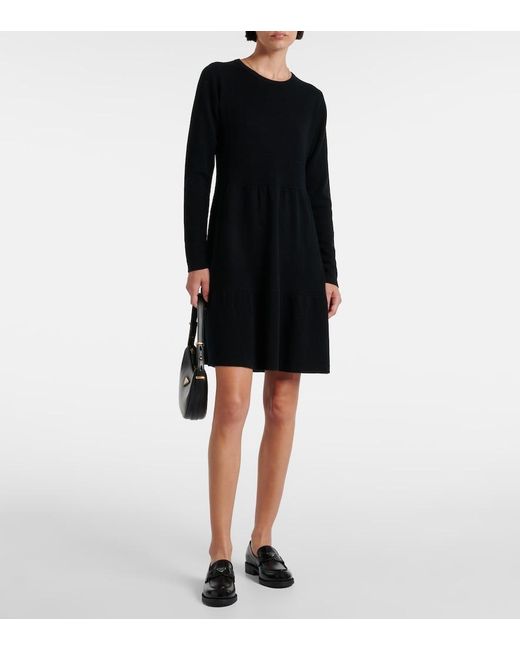 Jardin Des Orangers Black Allude Wool And Cashmere Minidress