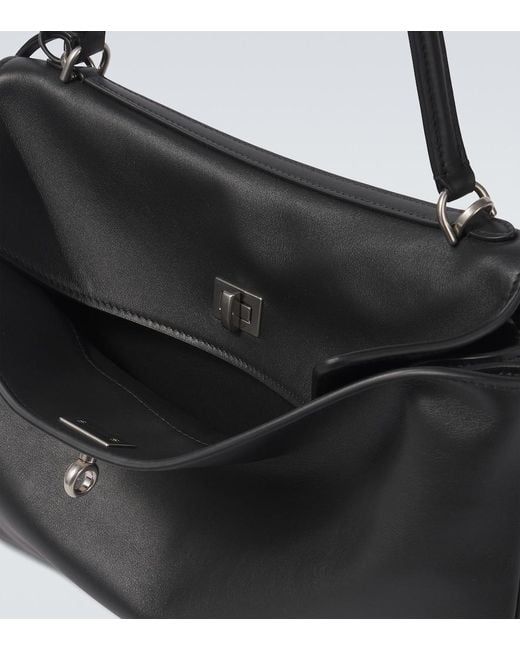 Balenciaga Black Rodeo Medium Leather Shoulder Bag for men