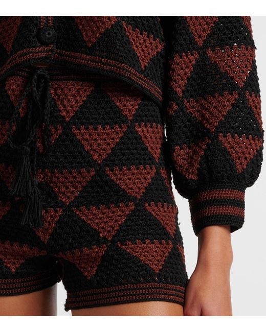 Anna Kosturova Black Malia Crochet Cotton Cardigan