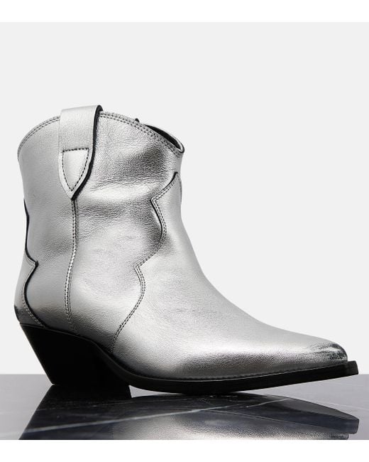 Isabel Marant Dewina Metallic Leather Ankle Boots