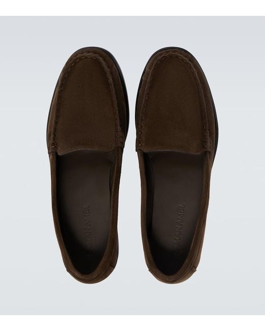 Saman Amel Loafers City Aus Veloursleder in Black für Herren