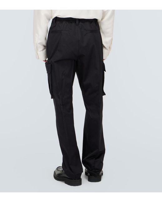 Versace Black Cotton Gabardine Cargo Pants for men