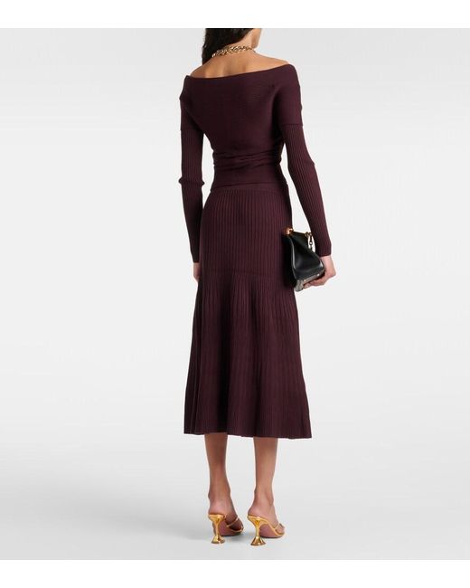 Altuzarra Purple Virginie Cropped Off-Shoulder Sweater
