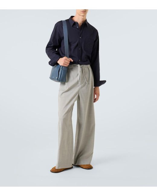Borsa A Tracolla Pebble Medium di Loewe in Blue da Uomo