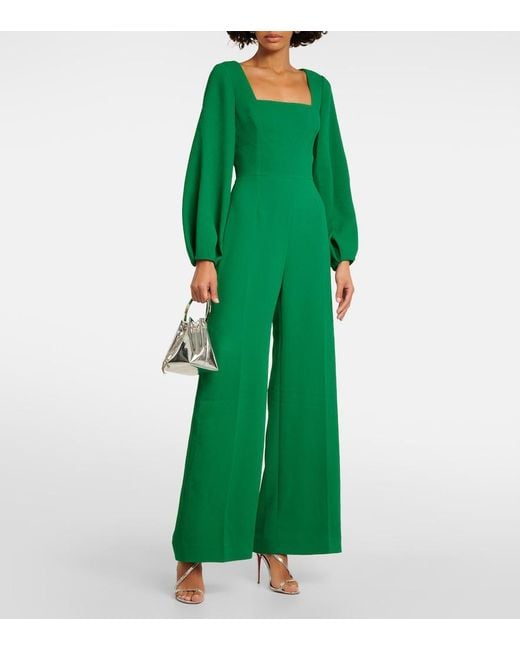 Emilia Wickstead Green Pattie Crepe Jumpsuit