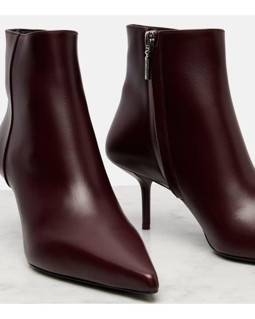 Max Mara Purple Lightbootie 65 Leather Ankle Boots