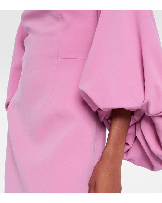 Roksanda Pink Garance Balloon-Sleeve Crepe Gown