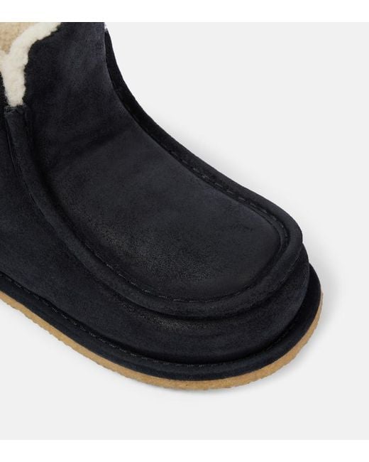 J.W. Anderson Blue Ankle Boots Aus Leder Mit Shearling
