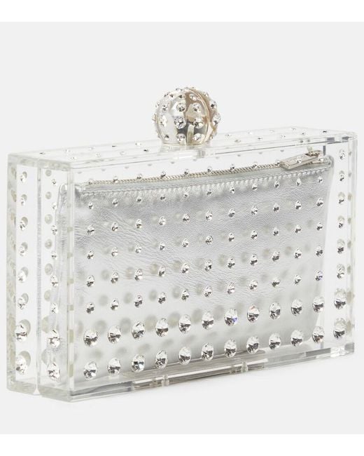 Aquazzura Metallic Tequila Crystal-Embellished Clutch