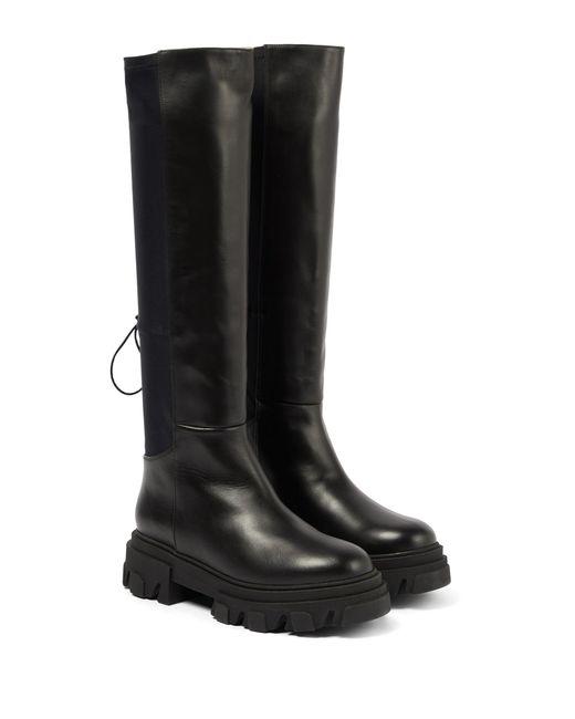 Gia Borghini Perni 12 Platform Leather Knee-high Boots in Black | Lyst