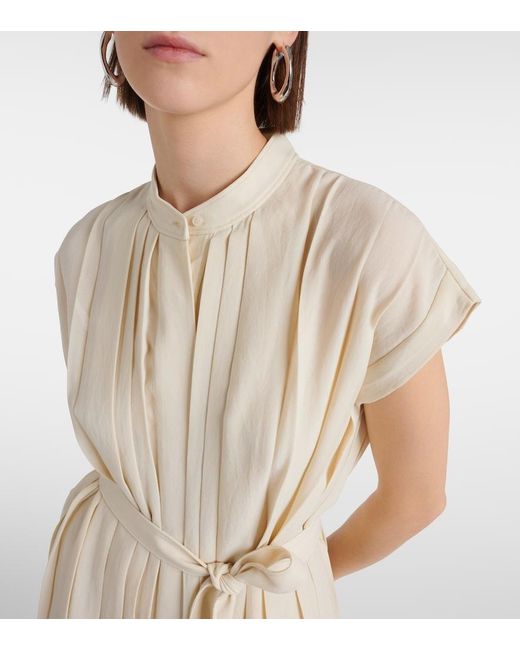 Joseph Natural Davidge Plisse Midi Dress