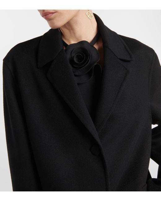 Manteau en laine et cachemire Valentino en coloris Black