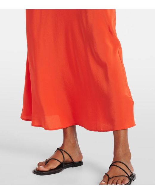 Asceno Orange Valencia Silk Maxi Dress