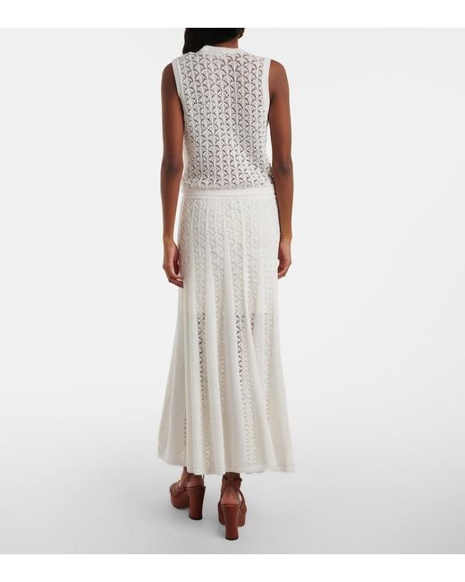 Zimmermann White Wylie Crop Crochet Cotton Tank Top