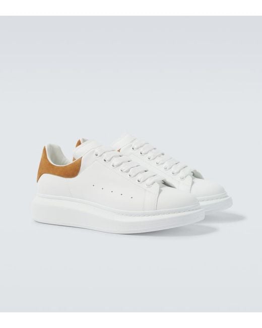 McQueen White Oversized Leather Sneakers for men