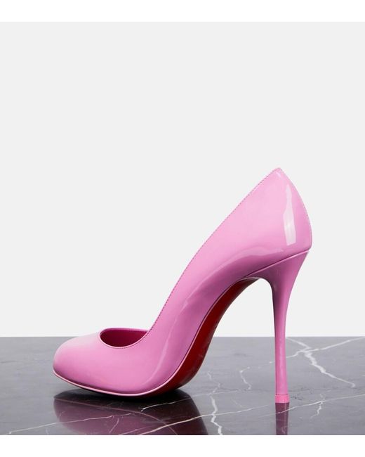Christian Louboutin Dolly 100 Patent Leather Pumps in Pink | Lyst