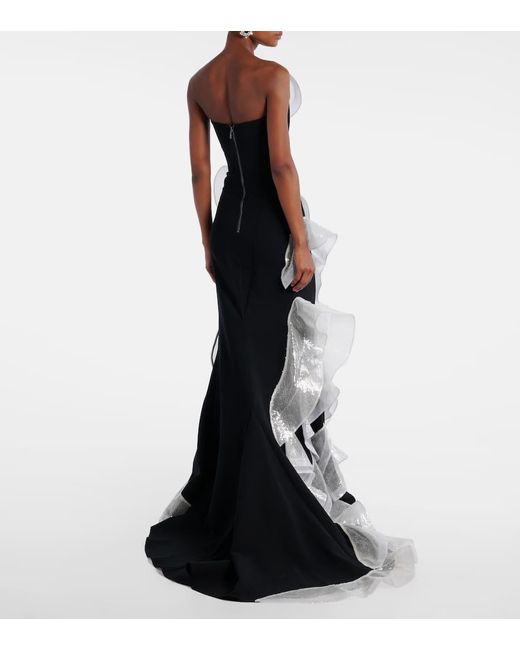 Maticevski Black Robe Refraction Mit Pailletten