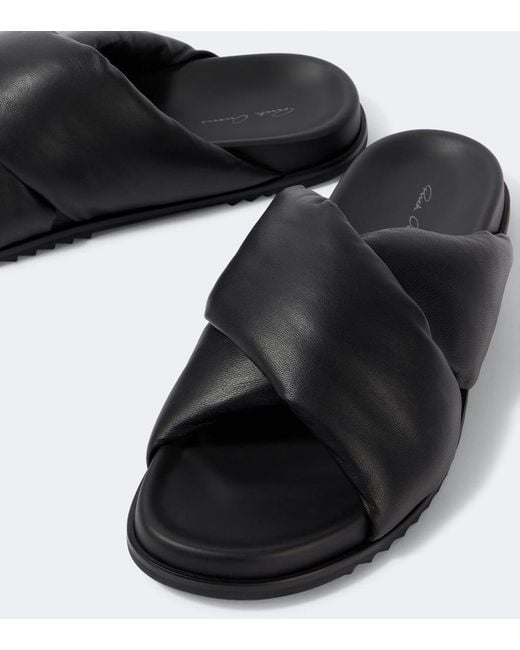 Rick Owens Black Donut Granola Leather Sandals for men