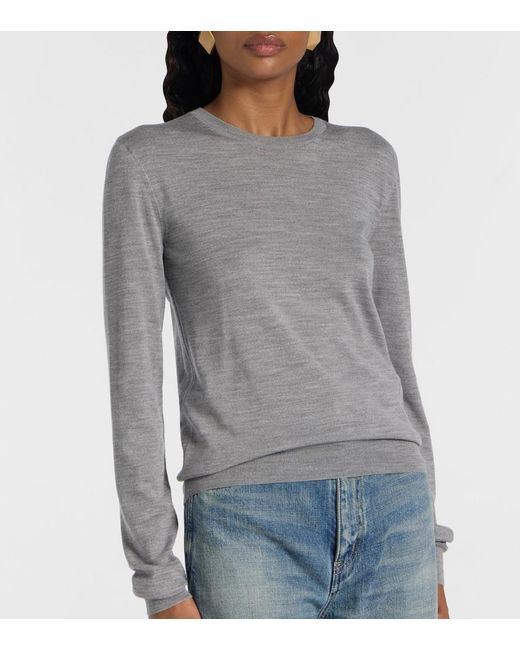 Saint Laurent Gray Wool Sweater