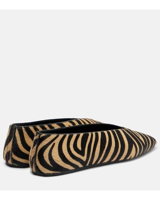 Le Monde Beryl Brown Luna Calf Hair Ballet Flats