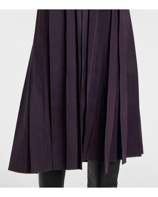 Joseph Black Pleated Wool And Silk Midi Dress