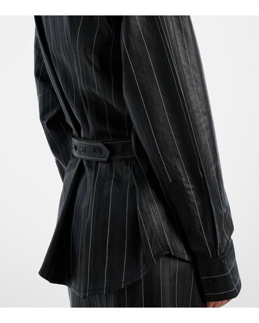 Victoria Beckham Black Belted Leather Jacket