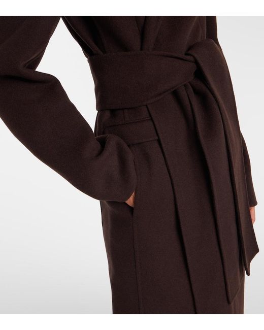 Khaite Black Jelson Wool Wrap Coat