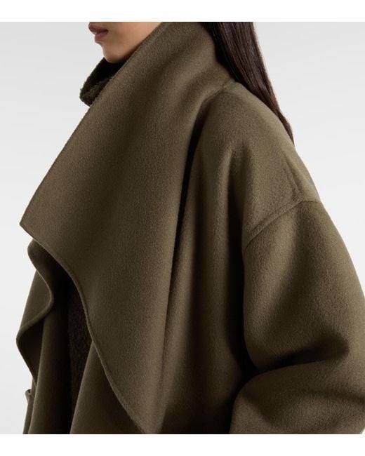 Totême Brown Wool And Cashmere Double Coat
