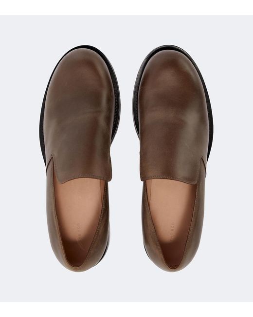 The Row Brown Leather Slip-On Shoes for men