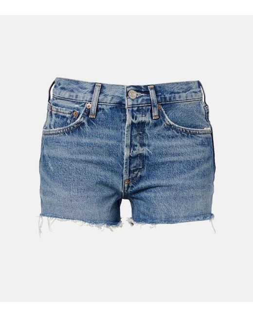 Agolde Blue Parker Denim Shorts