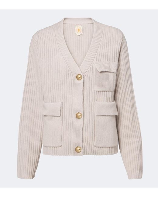 Jardin Des Orangers Natural Ribbed-Knit Wool And Cashmere Cardigan