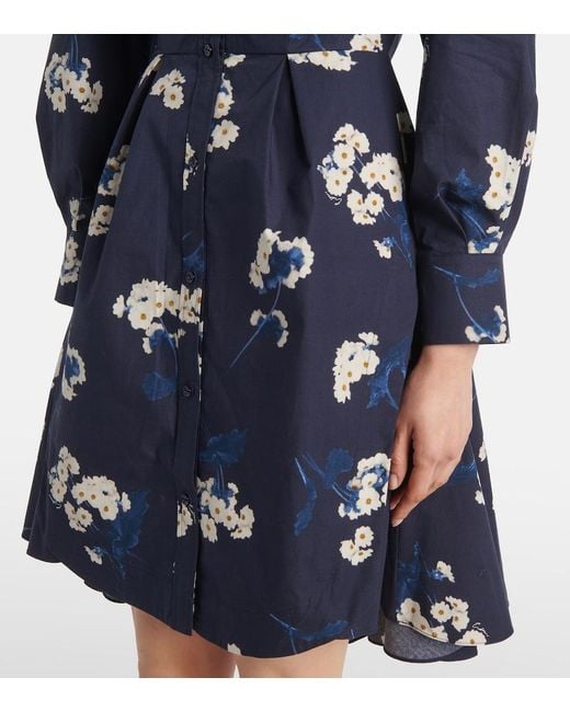 Erdem Blue Cotton Shirt Dress