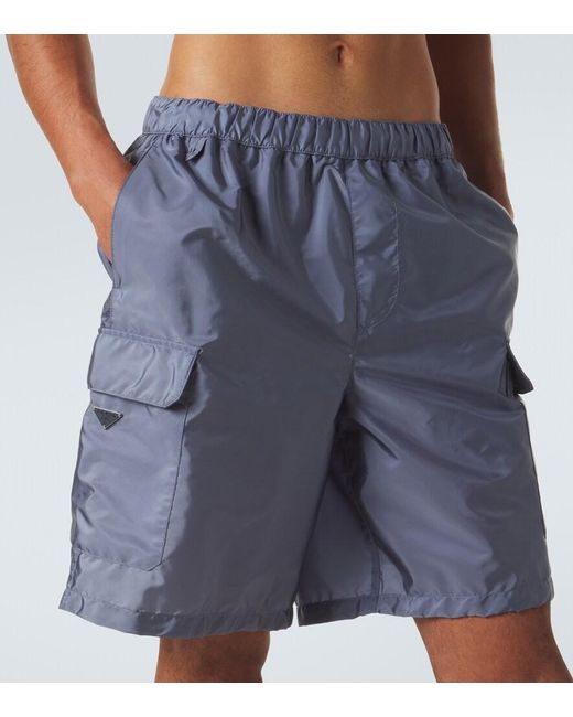 Prada Blue Re-Nylon Swim Trunks for men
