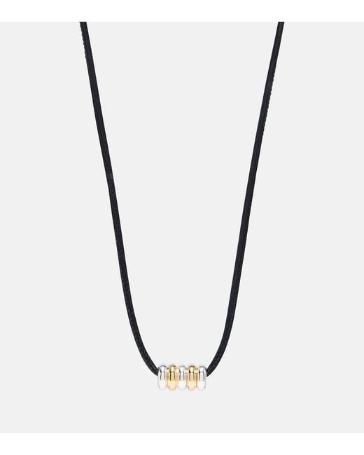 DEHANCHE Metallic Hollyhock Leather And Sterling Necklace