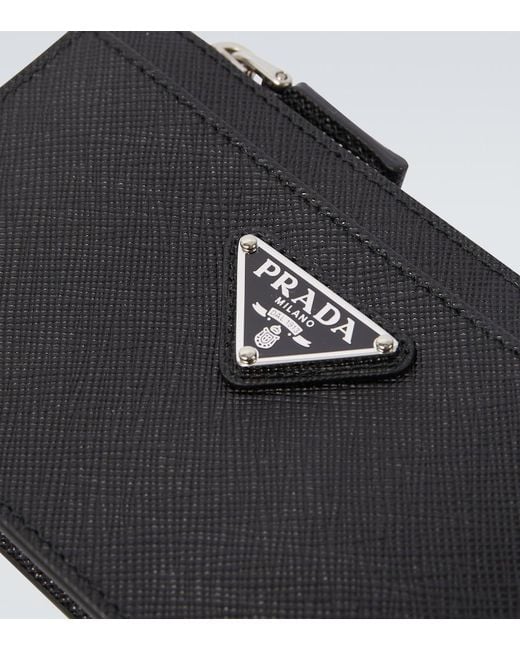 Prada Black Leather Card Holder for men