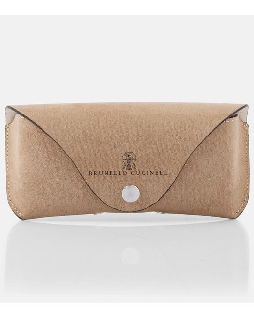 Brunello Cucinelli Natural Sartorial Sunset Square Sunglasses