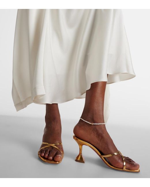 Sophie Bille Brahe White Peggy A Pied 14Kt Anklet With Freshwater Pearls