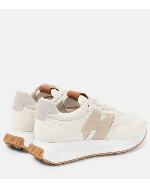 Hogan White H641 Suede And Leather Sneakers