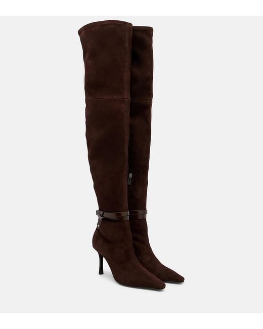Jimmy Choo Brown Camie 85 Suede Over-The-Knee Boots