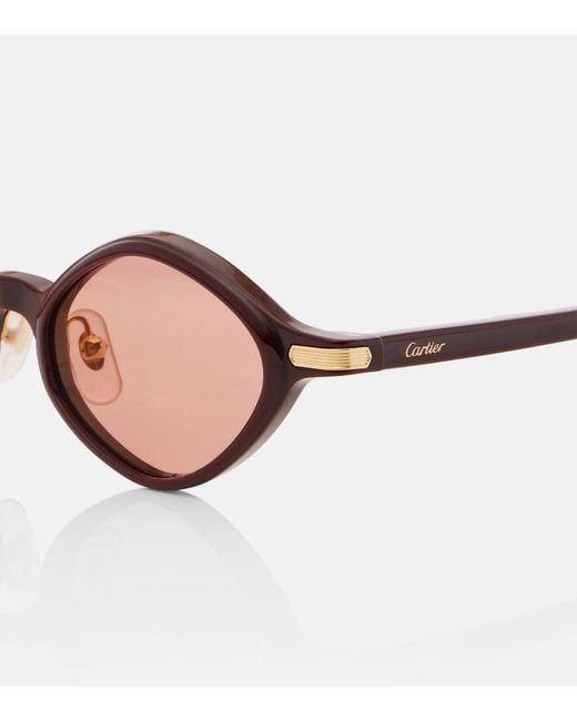 Cartier Brown Premiere De Cartier Oval Sunglasses