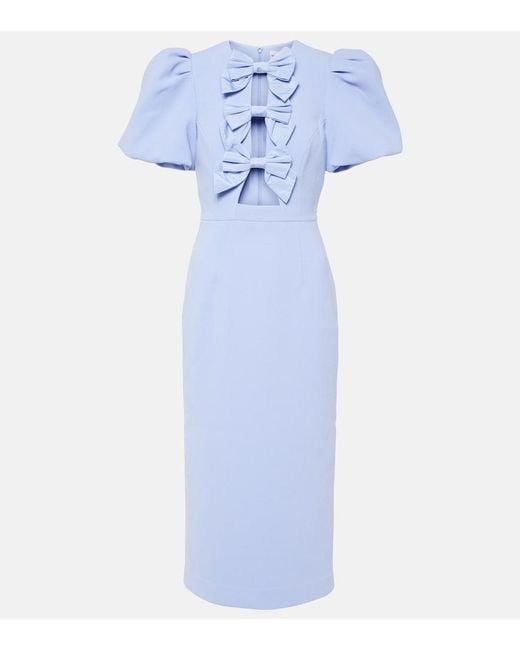 Rebecca Vallance Blue Bridal Annabelle Bow-Detail Midi Dress