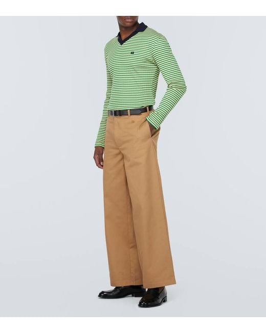 Wales Bonner Green Sonic Striped Cotton-blend Polo Shirt for men