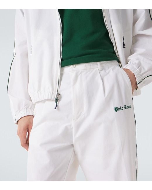 Polo Ralph Lauren White Logo Cotton-Blend Straight Pants for men