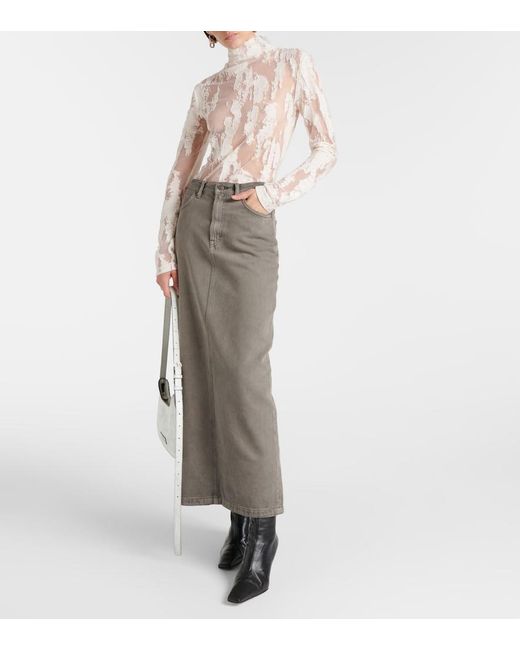 Acne Gray Philo Denim Maxi Skirt