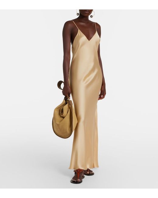 Isabel Marant Natural Nevana Satin Slip Dress