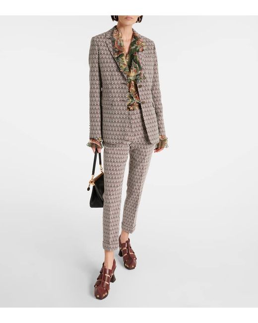 Etro Brown Blazer Aus Einem Baumwollgemisch