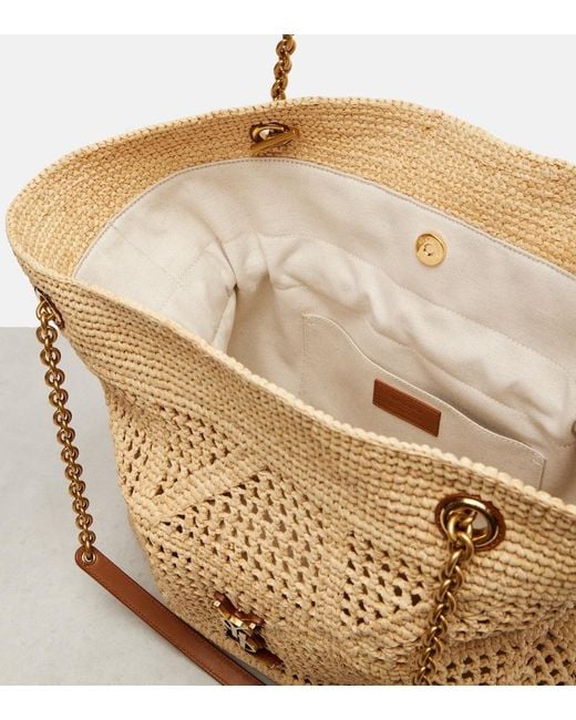 Saint Laurent Natural Jamie Cassandre Raffia Tote Bag