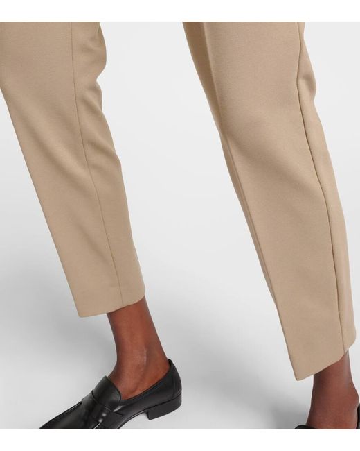 Pantaloni slim Pegno in jersey di Max Mara in Natural