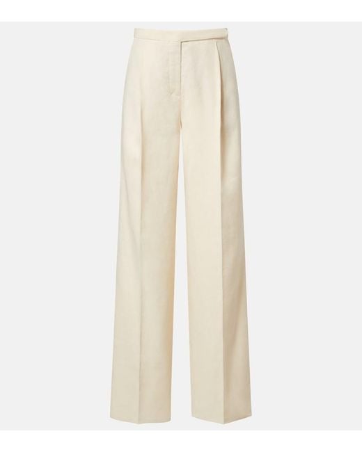 Dorothee Schumacher White Casual Sophistication Linen And Cotton Wide-Leg Pants
